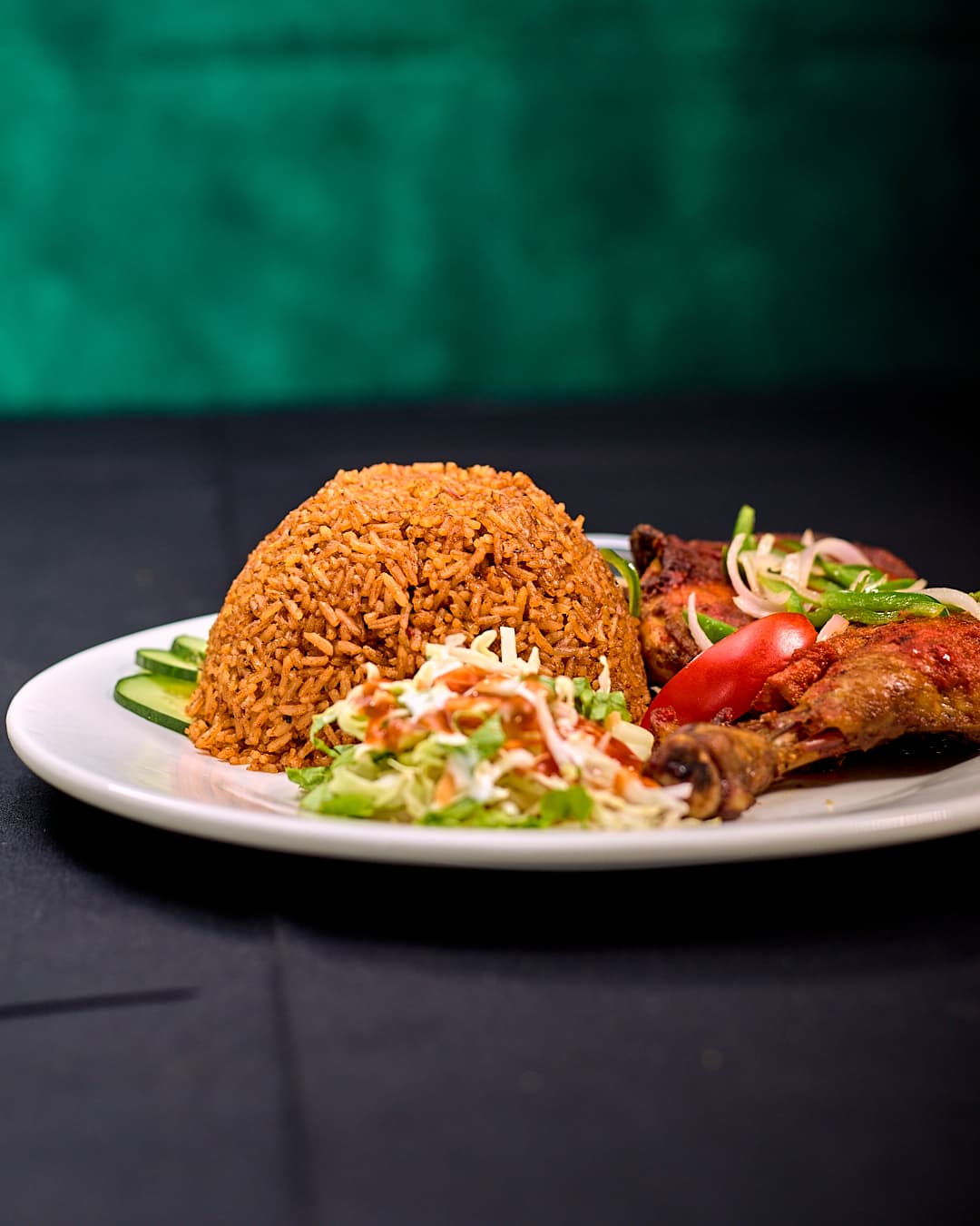 Jollof Rice with Fried Chicken
